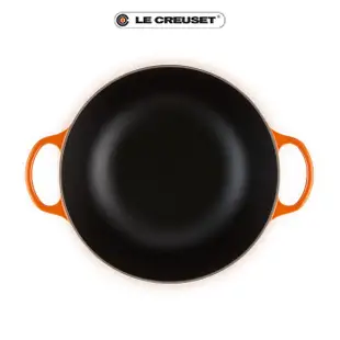 【Le Creuset】典藏琺瑯鑄鐵鍋媽咪鍋26cm(火焰橘-鋼頭)