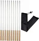 10-Pack Extra Large Stainless Steel Kabob Skewers with Wooden Handle, 60Cm X 1Cm