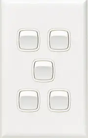 HPM Excel 5 Gang Light Switch