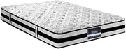 Giselle Bedding Queen Mattress Bed Innerspring Foam Mattresses 24cm Thickness, with 6-Coil Spring System and Breathable Topper, 5Yrs Warranty, Super Extra Firm, White with Vacuum Packed