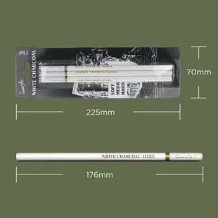 炭筆 素描鉛筆 碳筆 炭精筆 SeamiArt 高光筆 白炭筆 3入(軟/中/硬-各1) 繪畫碳畫 素描炭筆 素描白粉筆