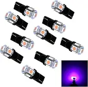PA LED 10PCS Auto T10 194 168 Purple LED Light Bulb 12V 5SMD 5050 Current Fixed for Interior Map Dome Instrument Panel Trunk Backup License Plate Lamp