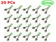 20PCs Fishing Double Bells Alert Clips Bait Lure Bited Alarm Glow Fish USASaler