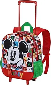 [Disney] Unisex Kids Small 3D Backpack with Wheels Small 3D Backpack with Wheels (Pack of 1), Multicolour Mickey Mouse, One Size, Small 3D Backpack with Wheels