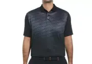 Ben Hogan Performance Men’s Black Geo Print Short Sleeve Golf Polo T-Shirts: M