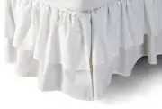 RACHEL ASHWELL COUTURE Liliput White Double Ruffle FULL BEDSKIRT Shabby Chic