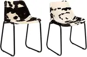 Dining Chairs 2 pcs Genuine Goat Leather,Kitchen & Dining Room Chairs-244751