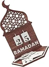 TEHAUX Crescent Shape Wooden Calendar Ramadan Home Decor Eid Mubarak Countdown 2025 Ramadan Celebration Accessory
