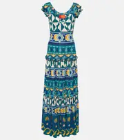 [La DoubleJ] La DoubleJ Pimento printed jersey maxi dress UK 8 multicoloured