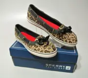 Sperry Top-Sider Womens Size 7.5 "Hailey" Leopard Print Bow Sneakers 9778267