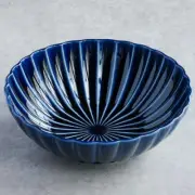 KANEKO KOHYO GIYAMAN Large Hachi Bowl 21cm Navy Mino Yaki Japan