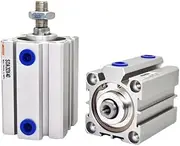 SDA 32mm Diameter 5-100mm Stroke Double Action Aluminum Compact Pneumatic Cylinder 1 Pack (Add Male Thread Rod)