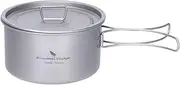 Boundless Voyage Titanium Pot Portable Camping Cookware Lightweight Cooking Pot Set for Outdoor Cooking Traveling Backpacking Hiking Trekking Picnic