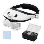 Large Lens Head Magnifier Headband Magnifying Glass with Light Hands Free 8