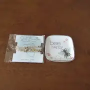 Flora Square Trinket Tray Small BEE with Just Breathe Face Mask Chain