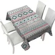 Mint Hues Aztec Stripes Tablecloth