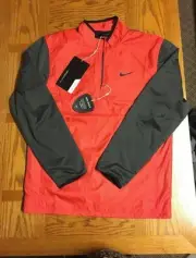 Nike Shield Orange Full Zip Golf Jacket Windbreaker Mens MEDIUM W/TAGS