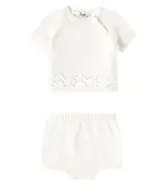 [Il Gufo] Il Gufo Baby knitted cotton top and bloomers set M 18 white