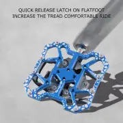 (Blue)1 Pair Bicycle Clipless Pedal Converter Self Locking Disc Pedals Plat CH
