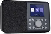 MD3 DAB/DAB+ and FM Portable Digital Radio, Bluetooth Speaker, Headphones, 40 Preset Stations, Alarm Clock and Clock, Snooze Timer, Colour Display, Batteries and Mains Powered (Dark Grey)