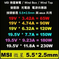 在飛比找Yahoo!奇摩拍賣優惠-MSI 150W 充電器 變壓器 AE2240 AE2281