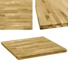 NNEVL Table Top Solid Oak Wood Square 44 mm 70x70 cm
