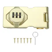 Password Rotary Hasp Locks Mechanical Cabinet Combination Latch Locks 3.5" Gold