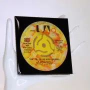 KENNY ROGERS KIM CARNES Drink Coaster from Original 45 rpm Record