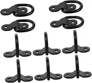 BESTYASH 10pcs D Ring Tie Down Anchors Heavy Duty Iron Tie Down Hooks Cargo Holder Surface Mount Rings for Truck Trailer Camper Warehouse Garage Boat