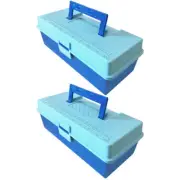 2x 28cm Caddy Storage Box Case Organiser Tray for Tool Sewing Handcraft Fishing