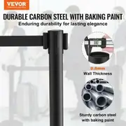 Crowd Control Stanchion Barrier 6-Pack with 3PCS 6.5FT Belt Fillable Base