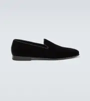 [Manolo Blahnik] Manolo Blahnik Mario velvet loafers AU 7 black