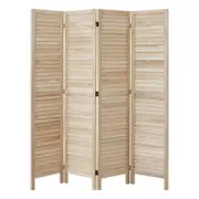 Oikiture 4 Panel Room Divider Privacy Screen Natural