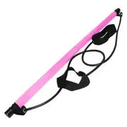 Pilates Stretch Rope Yoga Exercise Bar Portable Exercise Trainer Rope Pink