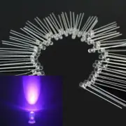 50 pcs 3mm 2 Pin UV/ Purple LED Light Bulb Emitting Diode Lamp Bright DC 3.2-3.8