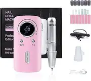 Electric Nail Drill File Professional,30000 RPM Portable Nail Drill Machine Kit Manicure Pedicure Tools Polishing Set with Nail Drill Bits Sanding Bands ﻿ (Pink)
