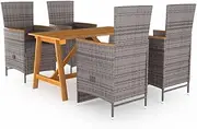 Patio Furniture Sets 5 Piece Garden Dining Set Grey