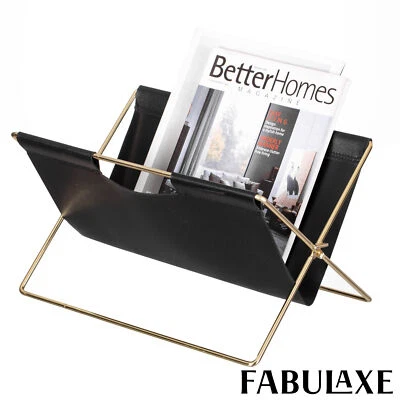Fabulaxe 9-In Foldable Magazine Rack, Book Basket, Farmhouse Letter Organizer