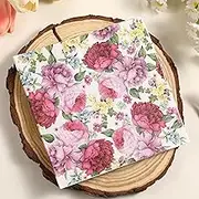 Vintage Floral Napkins Paper 6.5x6.5 inch 2-Ply Disposable Decorative Dining Paper Napkin Party Napkins Event Wedding Bridal Shower Napkins For Decoupage (CK10/20-Count)
