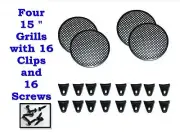 4 PIECES 15" INCH GRILL WAFFLE SPEAKER SUB WOOFER WITH CLIPS AND SCREW