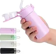 Risipu Small Water Bottle 150ml with Straw – Mini Thermos Flask for Hot and Cold Drinks, One-Hand Open, Leak-Proof Lid, Stainless Steel, Portable for Coffee, Milk, Juice (Purple)