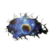 Removable 3D Outer Space Planet Stars Wall Door Cling Decal