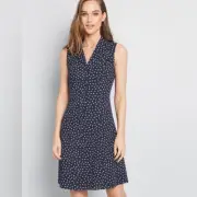 ModCloth Daytime Dynamo cotton floral checked sleeveless shirt dress. Size 20