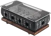 BBTISG Charcoal BBQ Grill Japanese Style, 34.5x17x12cm Mini Household BBQ Charcoal Stove Portable BBQ Grill Rectangle with Wire Mesh for Picnic, Beach, Kitchens, Traveling