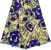 Shenbolen 6 Yards African Fabric Ankara Print Fabric African Wax Print Fabric Dashiki Fabric (A37, 6 Yards)