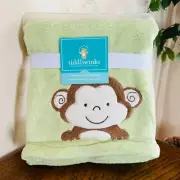 Tiddliwinks NWT Baby Blanket Lovey Security Plush Monkey Green Safari Friends