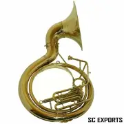 INDAN HANDMADE BRASS FINISH 25"SOUSAPHONE BRASS MADE TUBA MOUTH PIECE WITH BAG