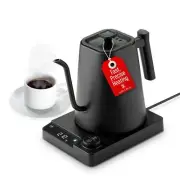 Electric Gooseneck Kettle - 1 Liter, Black - Temperature Control Coffee & Tea Ke