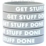 5 GET STUFF DONE Wristbands - Color Filled Modivation Silicone Bracelet Bands