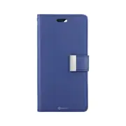 iPhone 16 High-Quality Flip Wallet Case Cover: Shock-Resistant with Front Cover, Multiple Card Slots, Magnetic Closure and Media Stand Convertible - Navy